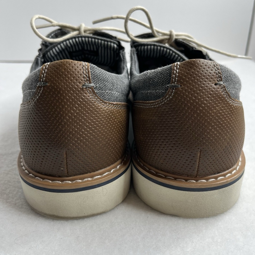Nunn Bush Men's 9.5 Barklay Canvas Plain‎ Toe Oxford Lace Up Navy Multi Blue - Picture 5 of 12